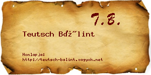Teutsch Bálint névjegykártya